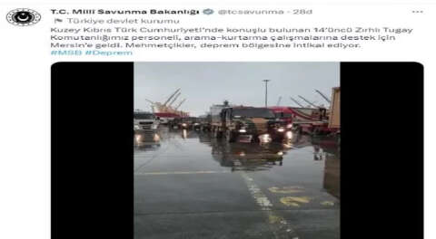 MSB: KKTC’deki 14’üncü Zırhlı Tugay Komutanlığı personeli Mersin’e geldi