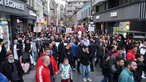 Trabzon'da taraftarlardan Filistin'e destek yürüyüşü