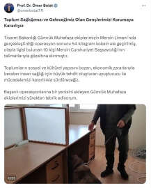 Bakan Bolat: Mersin Limanı'nda 54 kilo kokain ele geçirildi 