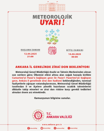 Ankara Valiliği'nden 'zirai don' uyarısı