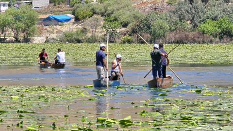 Gölbaşı Gölü'nde temizlik yapıldı, yarışma düzenlendi