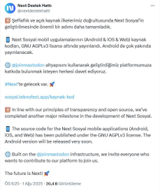 Next Sosyal'in kaynak kodları yayınlandı