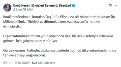 Dışişleri: 3 milletvekilinin bugün yurda dönmesi öngörülüyor (2)