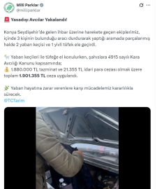 Konya'da kaçak avcılara 1 milyon 900 bin lira ceza