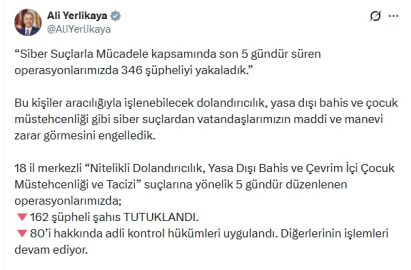 18 ilde siber suç operasyonu: 162 tutuklama