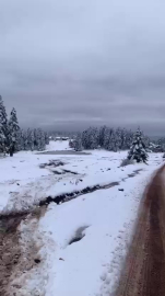 Arkut Dağı'nda kar kalınlığı 10 santime ulaştı