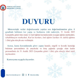 Kırşehir'de okullar tatil edildi