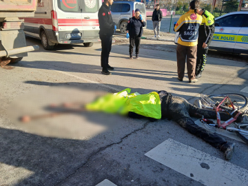 Hafriyat kamyonunun çarptığı bisikletli hayatını kaybetti