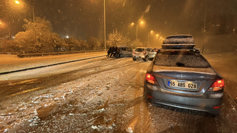 Samsun’da kar yağışı; ulaşım aksadı (2)