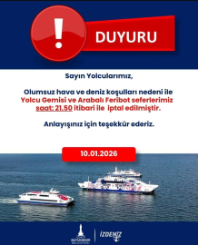 İzmir’de feribot seferleri iptal edildi