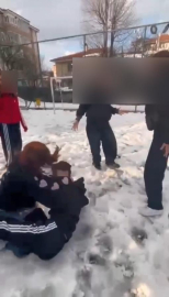 Parkta, kendilerinden küçük kızları darbettiler