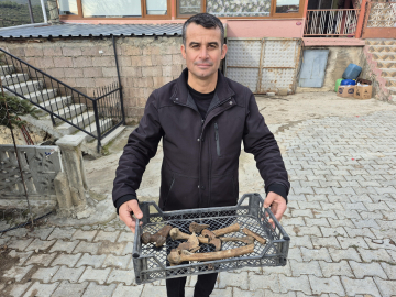 Eğirdir Gölü'nün suyu çekilen kıyı kesiminde insan kemikleri bulunan küpler ortaya çıktı