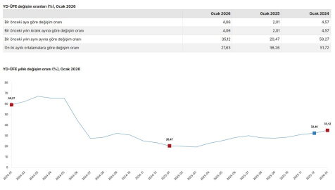 TÜİK: Yurt dışı üretici fiyatları ocakta arttı