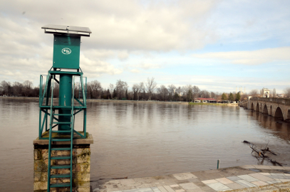 Edirne’de debisi artan Tunca'da 'kırmızı', Meriç'te 'turuncu' alarm verildi/Ek fotoğraflar