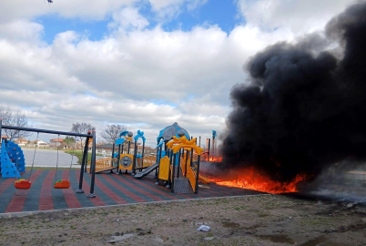 Tekirdağ'da çocuk parkında yangın