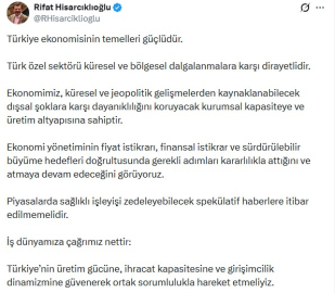 Hisarcıklıoğlu: Türkiye ekonomisinin temelleri güçlüdür