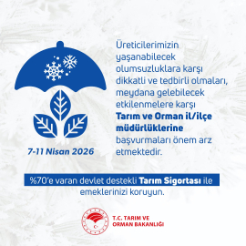 Tarım ve Orman Bakanlığından 'zirai don' uyarısı
