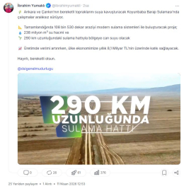 Bakan Yumaklı: Koyunbaba Barajı Sulaması'nda çalışmalar aralıksız sürüyor