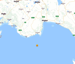 Antalya açıklarında 4.7 büyüklüğünde deprem