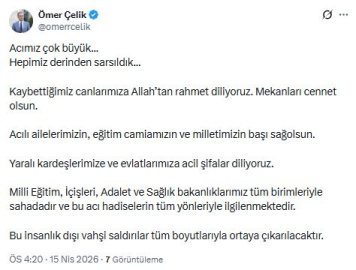 AK Parti'li Çelik: Acımız çok büyük, derinden sarsıldık