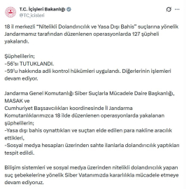 18 ilde 'nitelikli dolandırıcılık ve yasa dışı bahis' operasyonu: 56 tutuklama