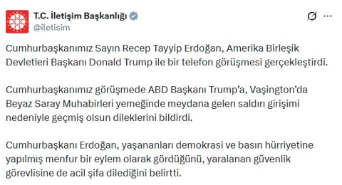 Cumhurbaşkanı Erdoğan, ABD Başkanı Trump ile görüştü