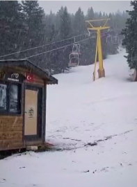 Uludağ'da mayıs ayında kar yağışı