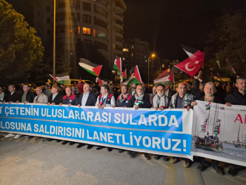ABD Büyükelçiliği önünde, İsrail'in Sumud Filosu’na yönelik müdahalesi protesto edildi