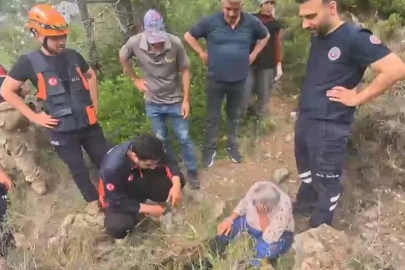 Kekik toplarken yüksekten düşen kadın kurtarıldı