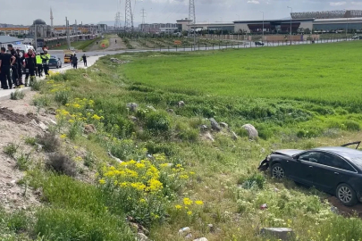 Polisin ‘dur’ ihtarına uymayan sürücünün otomobili şarampole yuvarlandı