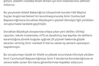 ‘Dorukhan Büyükışık' soruşturmasında İzmir merkezli operasyon: 26 kişiye gözaltı kararı