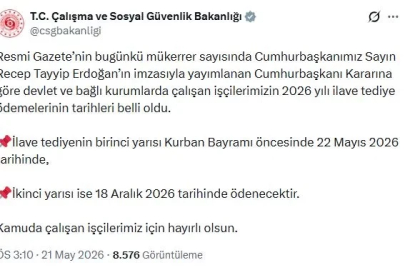 Kamu işçilerinin ilave tediye ödemelerinin tarihleri belli oldu