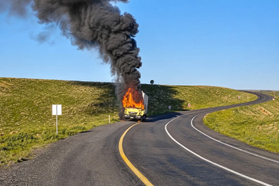 Şanlıurfa'da TIR alev alev yandı 