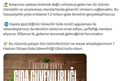 Bakan Yumaklı: Yılda ortalama 1,3 milyon gıda denetimi gerçekleştiriyoruz