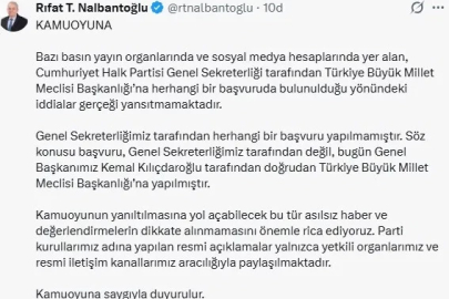 CHP’li Nalbantoğlu'ndan 'TBMM Başkanlığı'na başvuru' açıklaması