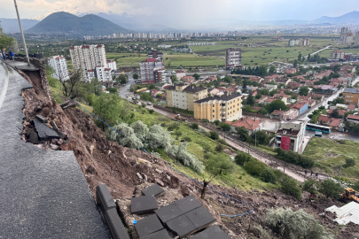 Kayseri'de istinat duvarı çöktü